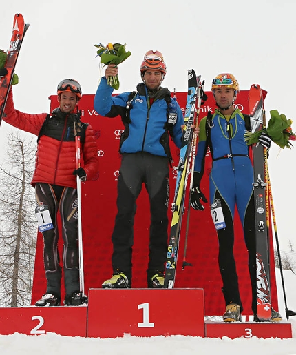 40a Ski Alp Race Dolomiti di Brenta - Podio Senior Men: Kilian Jornet Burgada, Matteo Eydallin, Davide Galizzi