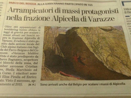 Varazze BluBloc 2014 - La Stampa mentions the Varazze BluBloc 2014