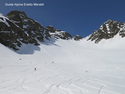 Pizzo Paradisino 3303m e Corno di Campo 3232m s.l.m - Discesa dallo Scispadus