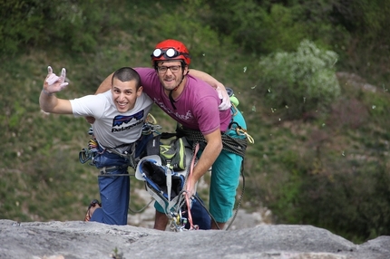 Val d'Adige - Andrea Simonini - Andrea Simonini & Giacomo Duzzi in sosta su La Divina Commedia