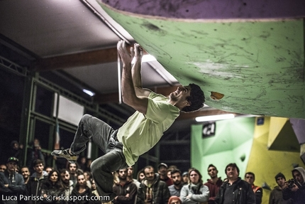 Italian Bouldering Cup 2014 - Marcello Bombardi during the first stage of the Italian Bouldering Cup at Rome on 13/04/2014.