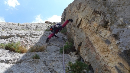Punta Cucuttos, Gole di Gorroppu, Sardegna - Sul nono tiro L'ultimo dei Mòcheni.