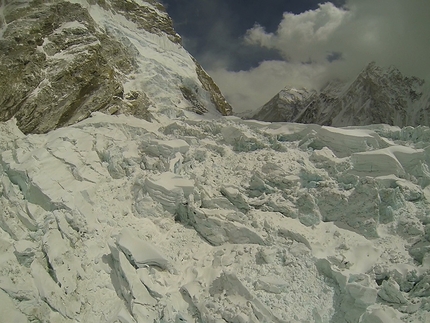 Everest - La grande seraccata sopra l'Icefall, scattata nel 2012.