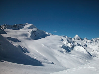 Cevedale: spring ski mountaineering - Cevedale seen from the ascent up Cima Marmotta