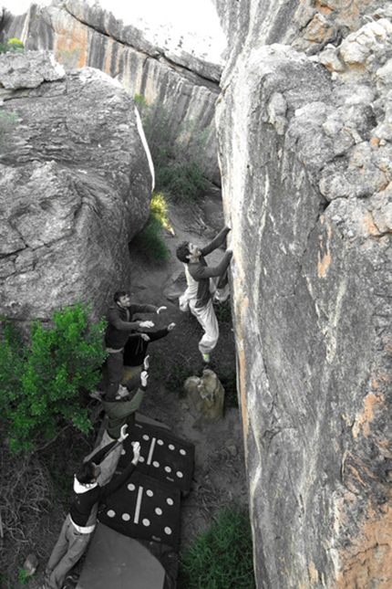 Mauro Calibani - Mauro Calibani libera Sergio Leone 7B+, settore The Arc, Rocklands, Sudafrica