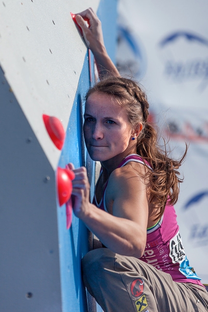 Bouldering World Cup 2014 - Anna Stöhr winning the second stage of the Bouldering World Cup 2014 at Baku