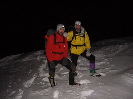 Ilio De Biasio - Via Flora, Seconda Pala di San Lucano:  Ilio De Biasio and Toni Zuech during the descent towards malga d'Ambrosogn