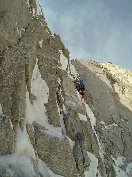 Wildgall, Deferegger Alps - Johannes Bachmann & Manuel Tinkhauser during the first ascent of Seltene Erden on Wildgall on 8/04/2014