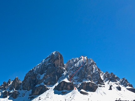 Peitlerkofel, Dolomites - Cima Piccola di Putia: new ski descent down the North Face by Simon Kehrer, Roberto Tasser and Ivan Canins