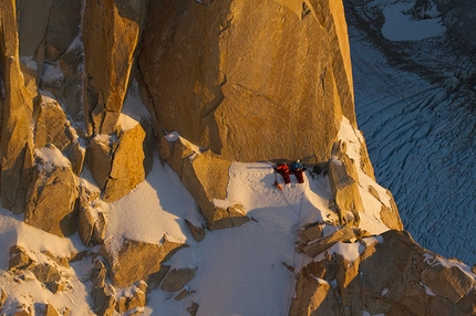 Cerro Torre - David Lama and Peter Ornter at the bivy on Cerro Torre, Patagonia