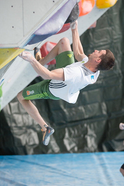 Bouldering World Cup 2014 - Jernej Kruder competing in the 4th stage of the Boulder World Cup 2014.