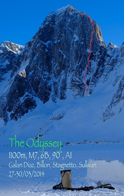 Revelation Mountains, Alaska - Odyssey & Iliad, two new routes on Pyramid Peak and Mount Boucansaud (Lise Billon, Pedro Angel Galan Diaz, Jeremy Stagnetto, Jérôme Sullivan)