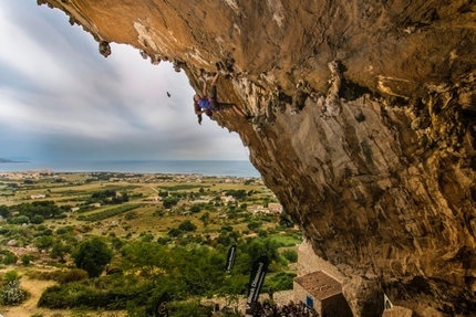 San Vito Climbing Festival 2014 - San Vito Lo Capo - Dalia Ojeda climbing an 8b+ at Parco Cerriolo during the San Vito Climbing Festival 2014