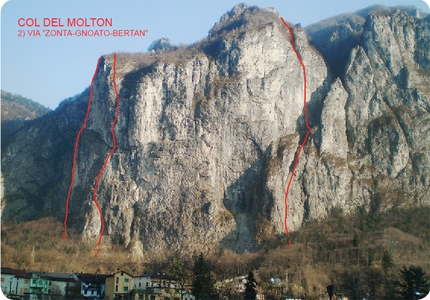 Arrampicata in Valsugana - Via Zonta - Gnoato - Bertan, Col del Molton