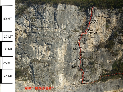 Arrampicata in Valsugana - Via Madiba, Parete di Primolano