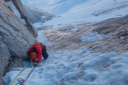 Stairway to Heaven, Mount Johnson, Alaska - Ryan Jennings and Kevin Cooper making the first ascent of Stairway to Heaven (A1, M6, WI4, AI5+, X, 1200m, 01-04/05/2014) Mt. Johnson, Ruth Gorge, Alaska