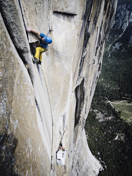 El Capitan, Yosemite - Roger Schäli and David Hefti climbing Golden Gate, El Capitan, Yosemite, USA.