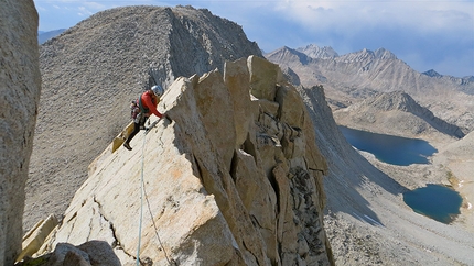 Tad Mccrea - Whitney Clark topping out Merriam Peak in the Sierra Nevada.
