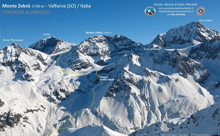 Monte Zebrù e la via normale dal Rifugio Quinto Alpini