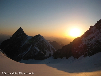 Monte Zebrù - Monte Zebrù -Tramonto dal Giogo Alto verso la P. Thurwieser