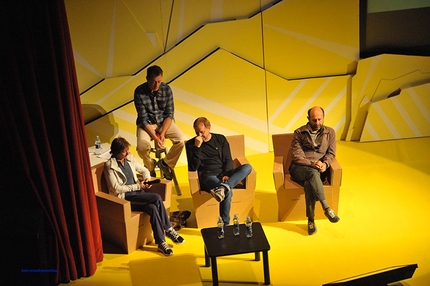 Cortina In Croda 2014 - Durante l'inaugurazione della 6° edizione di Cortina InCroda. Pier Paolo Rossi, Luisa Iovane, Heinz Mariacher e  Enrico Camanni