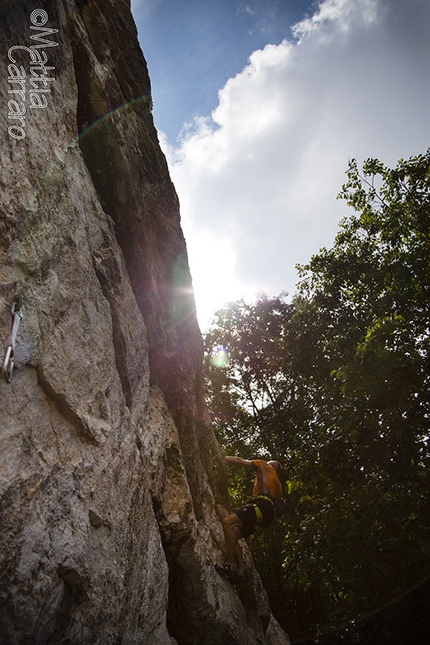 Campo Solagna - Massimo Battaglia climbing Adelante companeros