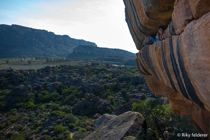 Rocklands, South Africa - James Pearson and Caroline Ciavaldini trad climbing at Rocklands