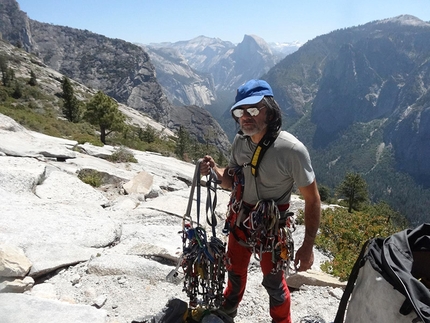 El Capitan, Yosemite - Roberto Iannilli in cima al El Capitan, Yosemite dopo aver salito Tangerine Trip