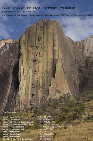 Tough Enough, Tsaranoro, Madagascar - Tough Enough (380m, 8b+), Tsaranoro, Madagascar