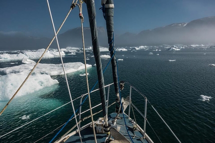 Greenland, Baffin Island - Tricky sailing through the ice - pretty fun as long as we don't get stranded.