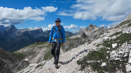 Sentiero Olivieri, Tofana, Dolomites - Sentiero Olivieri, an easy equipped path above Cortina