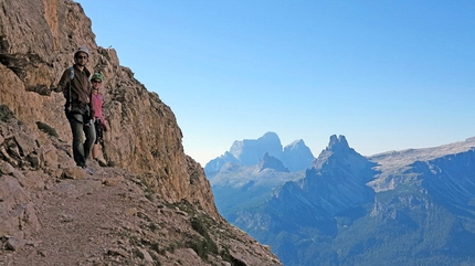 Sentiero Olivieri, Tofana, Dolomites - Sentiero Olivieri, an easy equipped path above Cortina