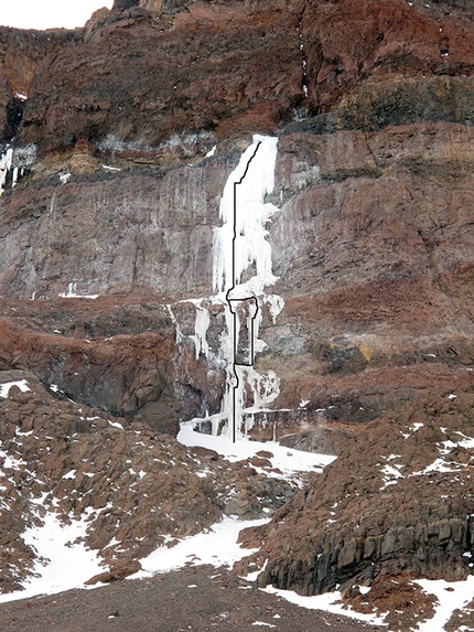 Cerro El Marmolejo (Cile) - La Gioconda con la variante Le Bombardier (Cerro El Marmolejo)