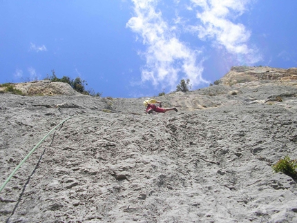 New route on Piccolo Dain, Valle del Sarca, Arco