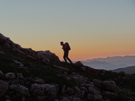 Brenta Dolomites, Brenta Base Camp 2014 - Heading up to Busa degli Armi at dawn.