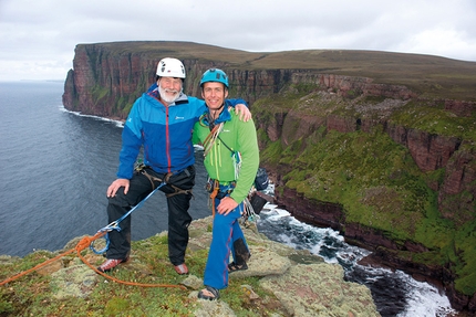 Sir Chris Bonington climbs the Old Man of Hoy for 80th birthday