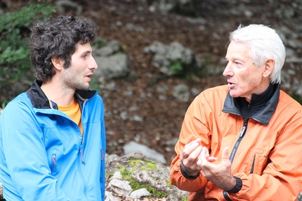 Discover Brenta Dolomites 1864 - 2014 in the footsteps of John Ball - Alessandro Beber and Valentino ChiniMarco Furlani, two generations of alpinists at the celebration at Rifgio Croz dell'Altissimo