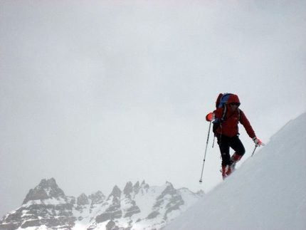 Fitz Roy (Patagonia) - Vito Amigoni in cresta verso il Pso Superior