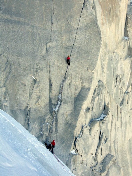 Fitz Roy (Patagonia) - Yuri Parimbelli e Vito Amigoni sul primo tiro della via Franco Argentina al Fitz Roy