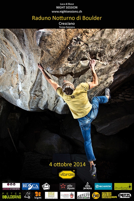 Night Session 2014 - Sabato 4 ottobre 2014 si terrà il  raduno notturno di boulder a Cresciano in Canton Ticino, Svizzera.