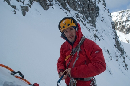 Dave Macleod winter climbing in the Mamores, Scotland