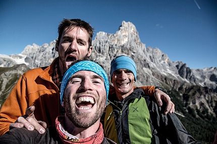 Pinne gialle - Tognazza, Dolomites - Eric Girardini (Mountain Guide), Matteo Mocellin (photographer) and Manolo