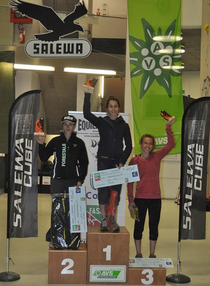 Campionato Italiano Lead 2014, Bolzano - Da sx: Jenny Lavarda, Asja Gollo e Claudia Ghisolfi