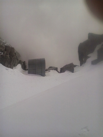 Grandes Jorasses, Monte Bianco - Philipp Angelo e la solitaria della via dei Polacchi, Grandes Jorasses il 15/09/2014