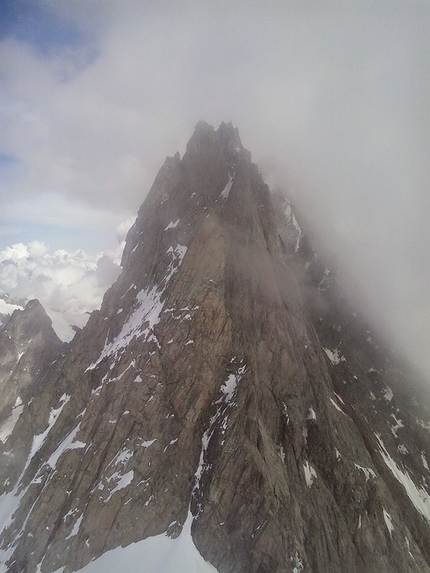 Grandes Jorasses, Monte Bianco - Philipp Angelo e la solitaria della via dei Polacchi, Grandes Jorasses il 15/09/2014