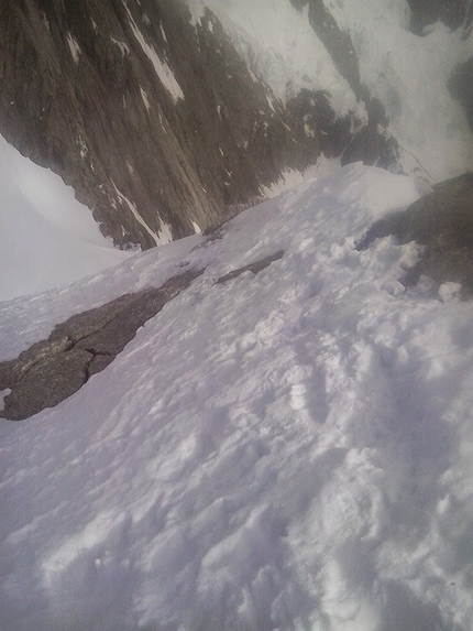 Grandes Jorasses, Monte Bianco - Philipp Angelo e la solitaria della via dei Polacchi, Grandes Jorasses il 15/09/2014