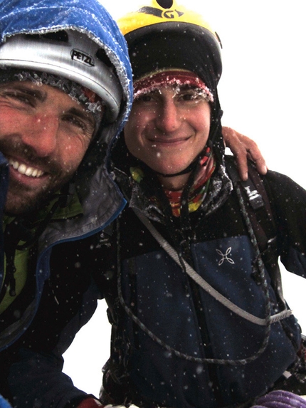 Due vie nuove in Sicilia - M. Flaccavento e M. Guzzetti sulla cresta del Brouillard al Monte Bianco