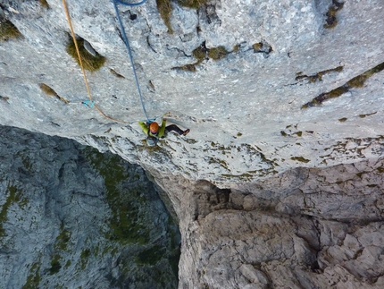 L'uomo migliora il tempo alla Guglia Torre di Lagunaz, prima ripetizione