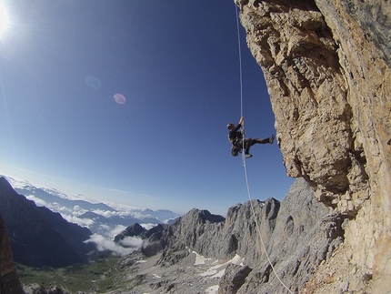 Sguardo al Passato, nuova via in Val d'Ambiez, Dolomiti di Brenta