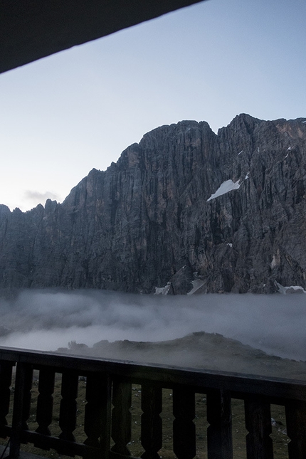 Colonne d'Ercole, Civetta, Dolomiti - Alex Walpoth e Martin Dejori durante la prima ripetizione di Colonne d'Ercole, Civetta,  Dolomiti